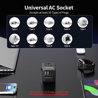 Hotimy Worldwide Travel Adapter with USB C, Univer... - Image 5