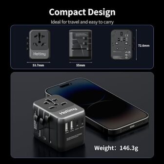 Hotimy Worldwide Travel Adapter with USB C, Univer... - Image 7