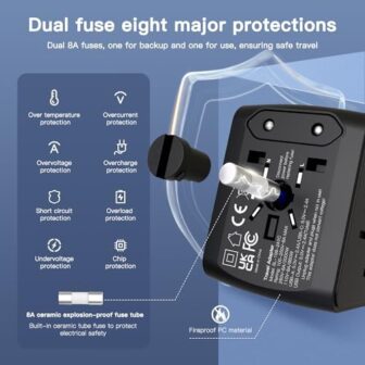 AUNNO Universal Travel Adapter, International Trav... - Image 3