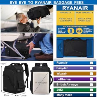 Cabin Bags 40x20x25 for Ryanair Underseat 20L Smal... - Image 3