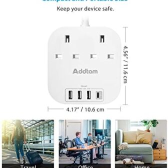 Extension Lead, Power Strips with 2 Way Outlets 4 ... - Image 8