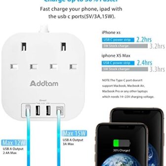 Extension Lead, Power Strips with 2 Way Outlets 4 ... - Image 4