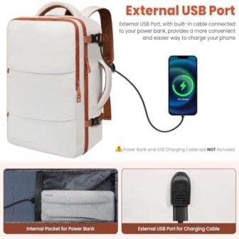 Travel Backpack, Light - Waterproof - USB Port, Qu... - Image 4