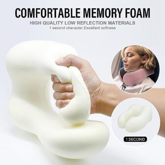 Travel Pillow Memory Foam Neck Pillow Lightweight ... - Image 4