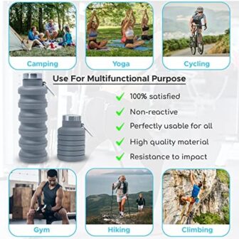 Collapsible Water Bottle Silicone Travel Essential... - Image 6