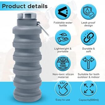 Collapsible Water Bottle Silicone Travel Essential... - Image 9