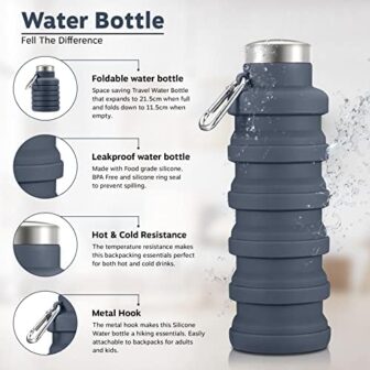 Collapsible Water Bottle Silicone Travel Essential... - Image 4