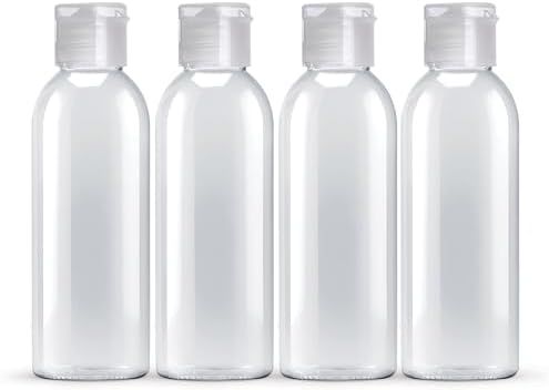 Palm Safe 4 pcs 100ml/3.5 OZ Clear Plastic Travel ... - Image 2