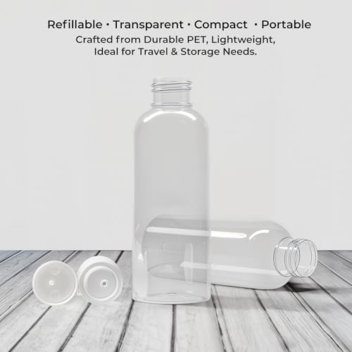 Palm Safe 4 pcs 100ml/3.5 OZ Clear Plastic Travel ... - Image 4