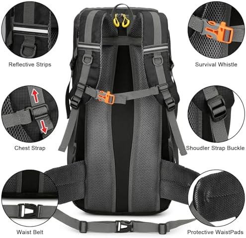 jianyana Hiking Backpack Waterproof 50L Foldable R... - Image 6