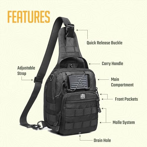 Monterra Tactical Shoulder Sling Bag for EDC, Cros... - Image 4