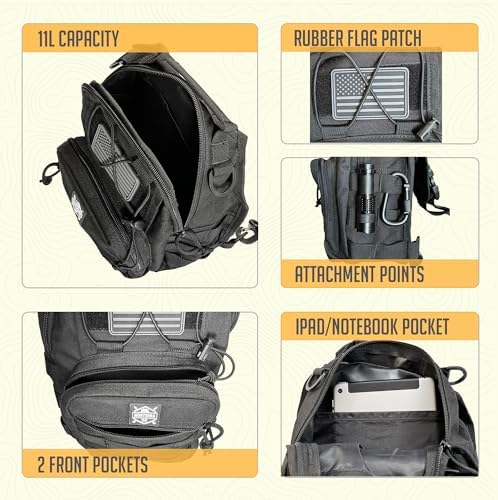 Monterra Tactical Shoulder Sling Bag for EDC, Cros... - Image 7