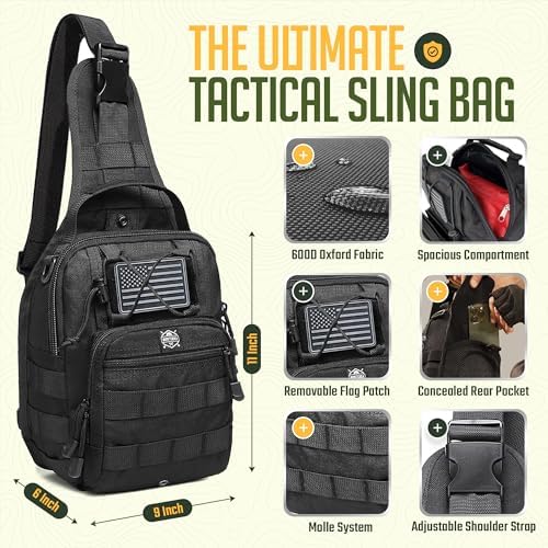 Monterra Tactical Shoulder Sling Bag for EDC, Cros... - Image 3