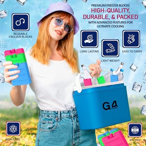 G4GADGET 8cm Freezer Blocks Pack of 6 | Reusable I... - Image 6