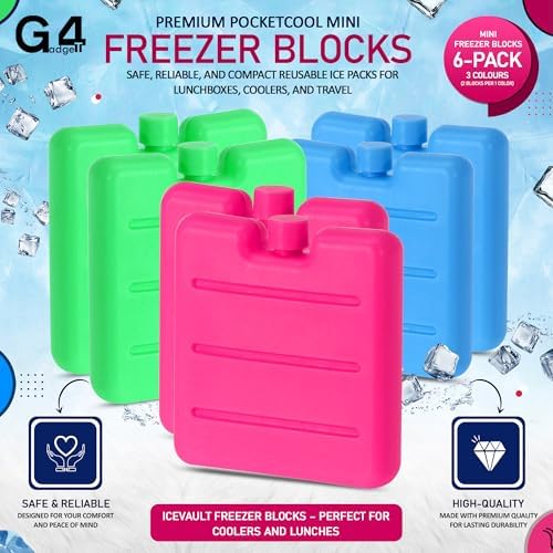 G4GADGET 8cm Freezer Blocks Pack of 6 | Reusable I... - Image 3