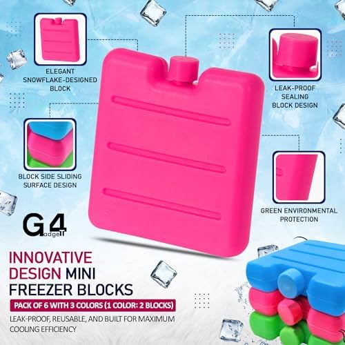 G4GADGET 8cm Freezer Blocks Pack of 6 | Reusable I... - Image 4