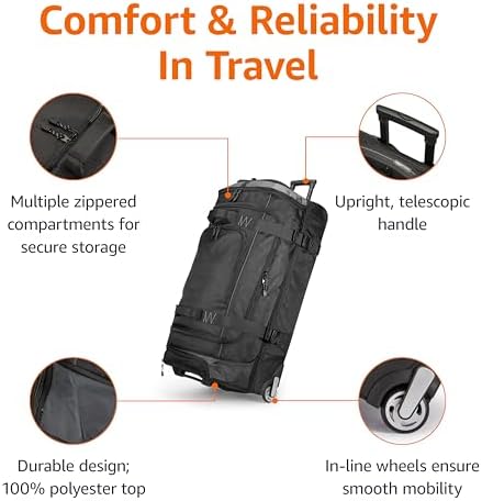 Amazon Basics Rolling Travel Duffel Bag, 87L, Ligh... - Image 3